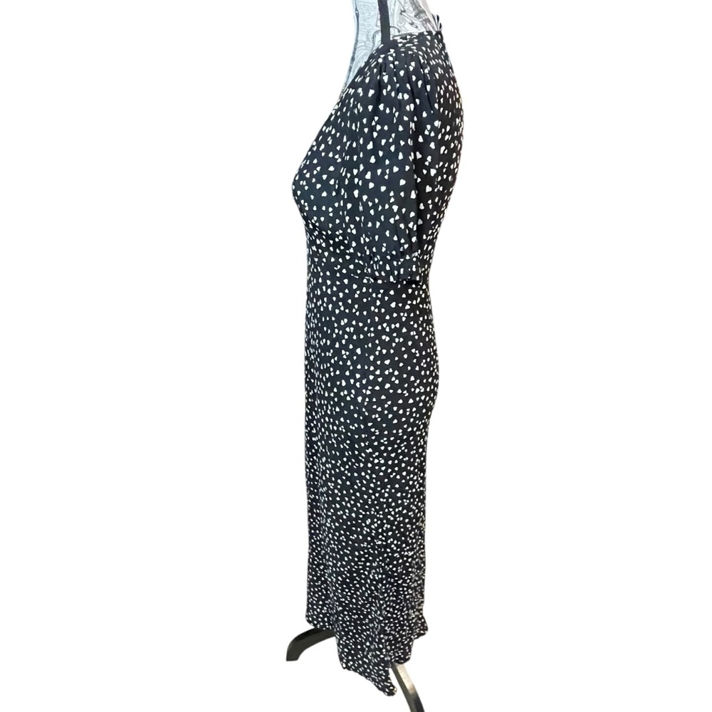 a new day Black and White heart pattern Midi Dress - Picture 2 of 7
